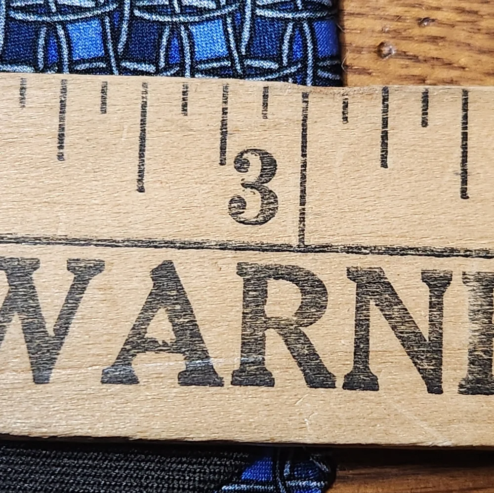 Burma Bibas Handmade in Italy Silk Tie Blue Geometric Vintage Power Tie